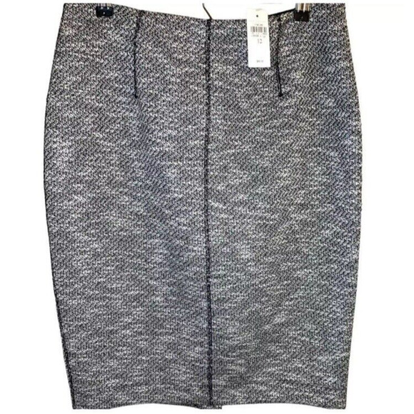 Ann Taylor Skirt Womens 12 Tweed Pencil Sheath Back Zip Slit Office Career NWT - Picture 1 of 6